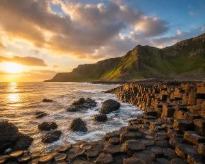 The basalt coastline of Northern Ireland's Causeway Coast.