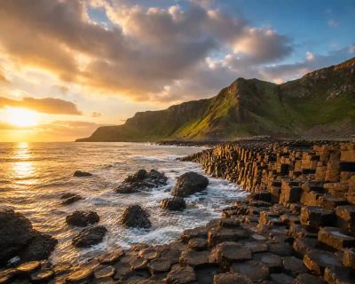 The basalt coastline of Northern Ireland's Causeway Coast.